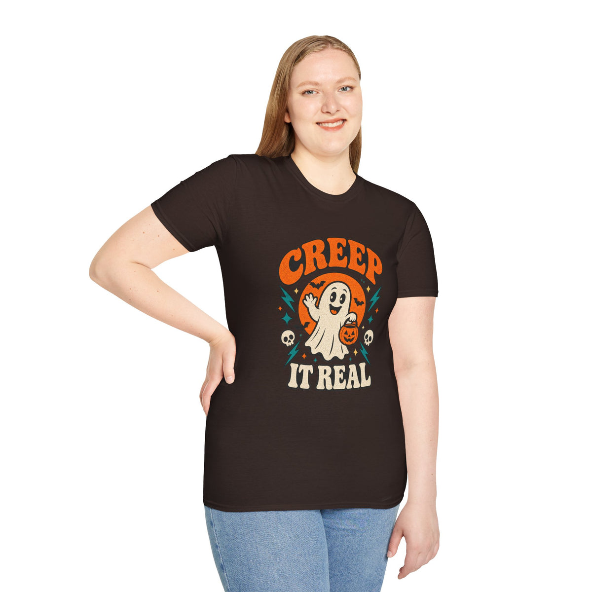 Creep It Real Retro Halloween Tee - Sarcastic Unisex Graphic T-Shirt