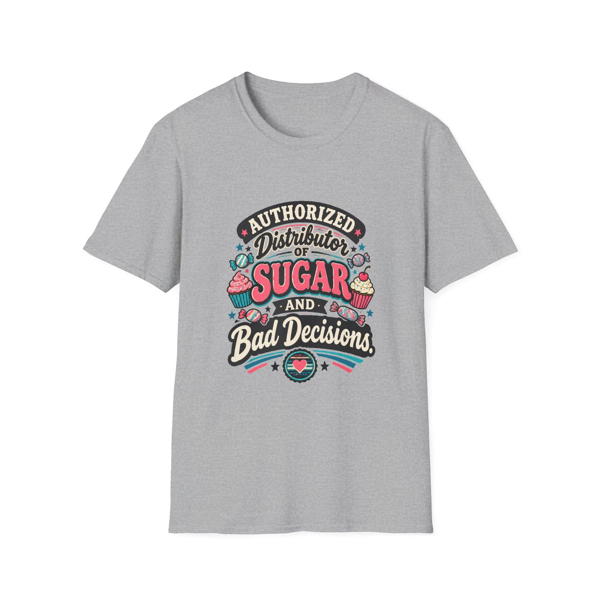 Sugar and Bad Decisions Vintage Graphic Tee - Sarcastic Unisex T-Shirt