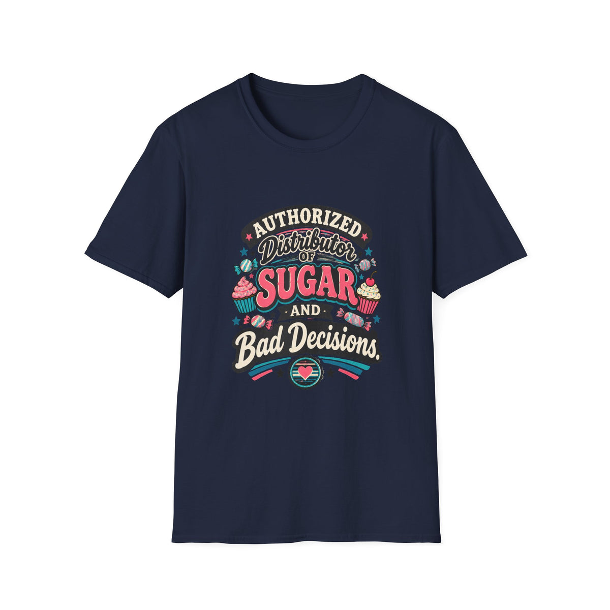 Sugar and Bad Decisions Vintage Graphic Tee - Sarcastic Unisex T-Shirt