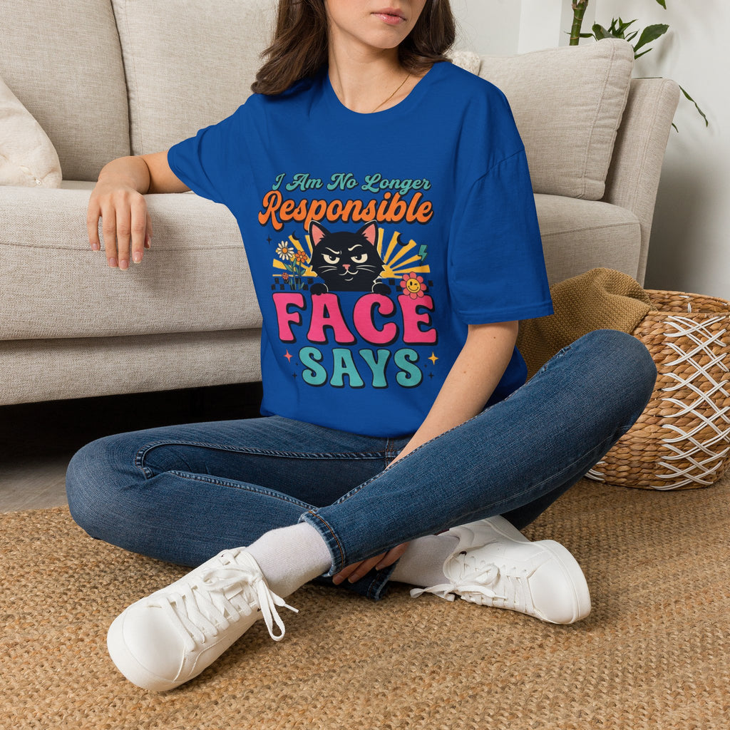 Funny Cat T-Shirt — "My Face Says I'm Not Responsible" Graphic Tee