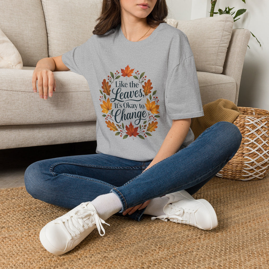 Autumn Leaves Inspirational Typography Graphic Tee - Unisex Soft T-Shirt