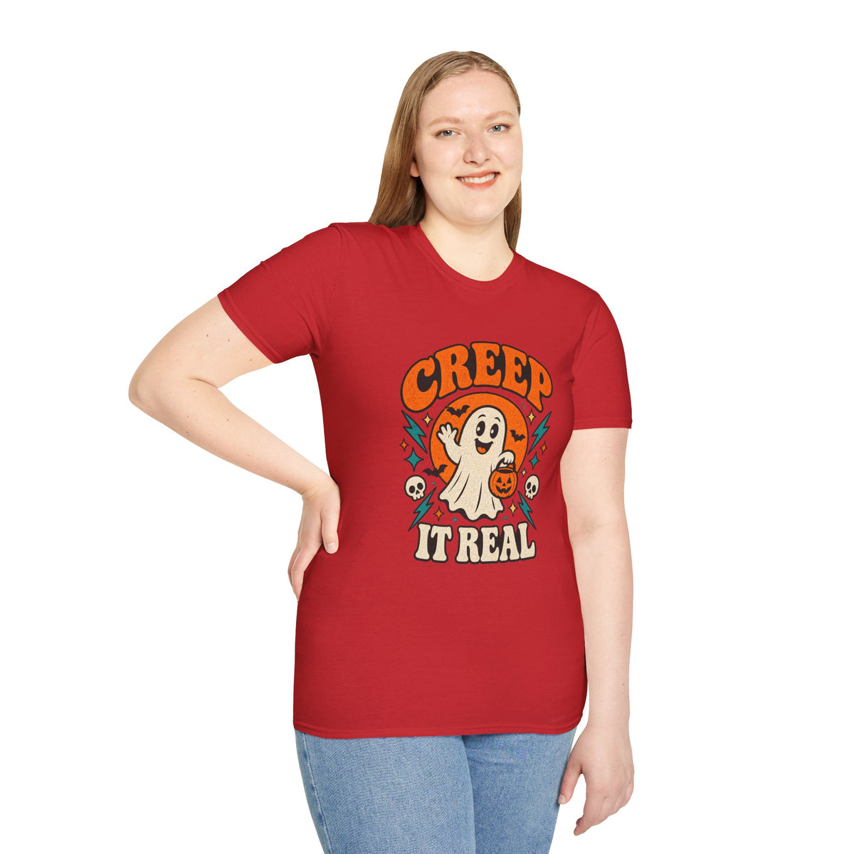 Creep It Real Retro Halloween Tee - Sarcastic Unisex Graphic T-Shirt