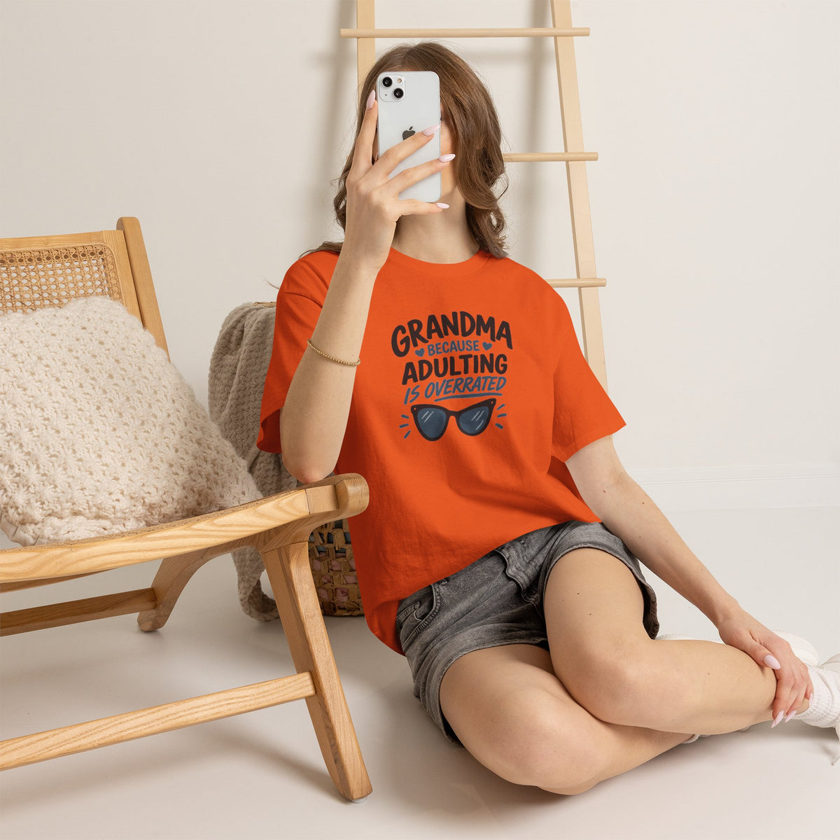Grandma Adulting Is Overrated Graphic Tee - Funny Sarcastic T-Shirt