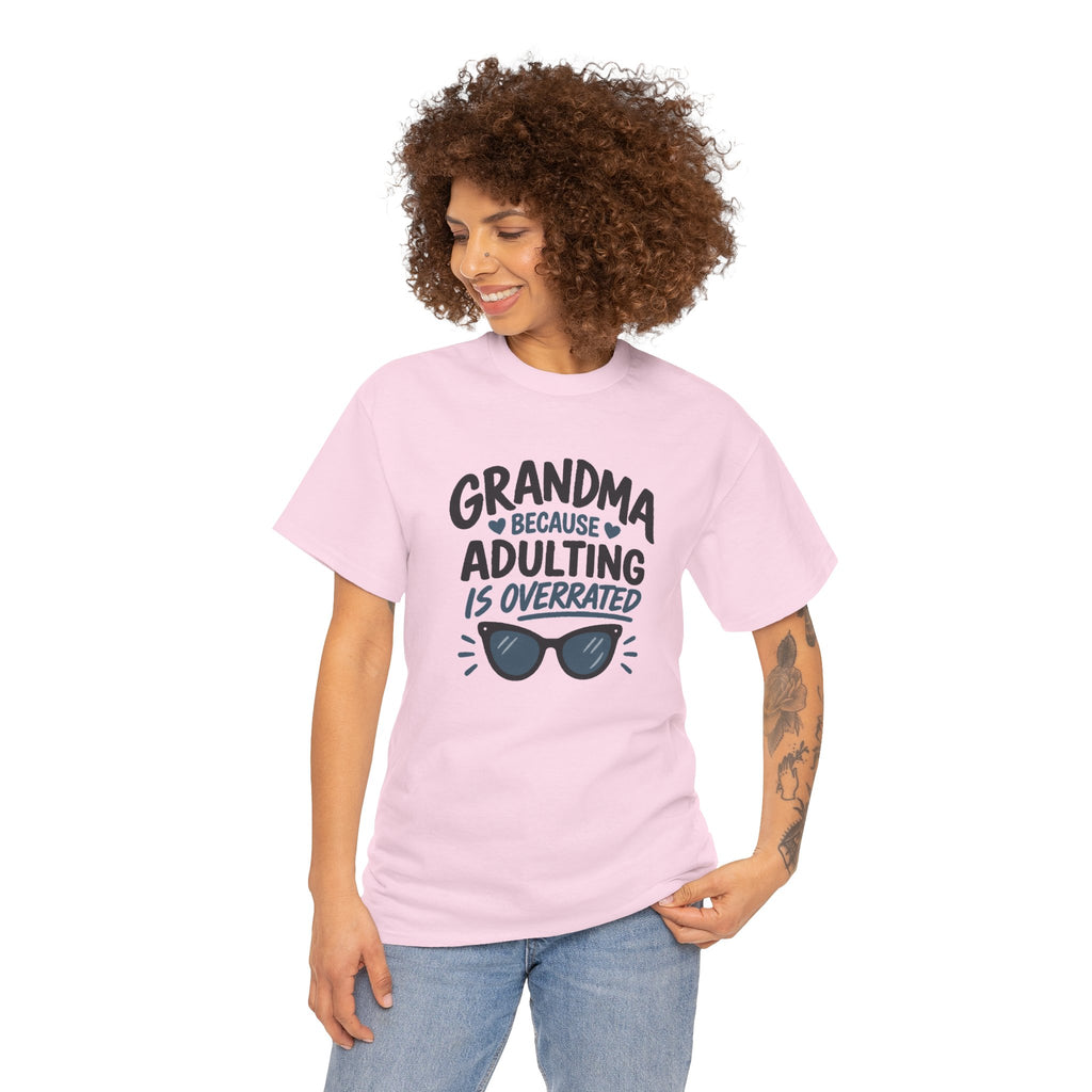 Grandma Adulting Is Overrated Graphic Tee - Funny Sarcastic T-Shirt