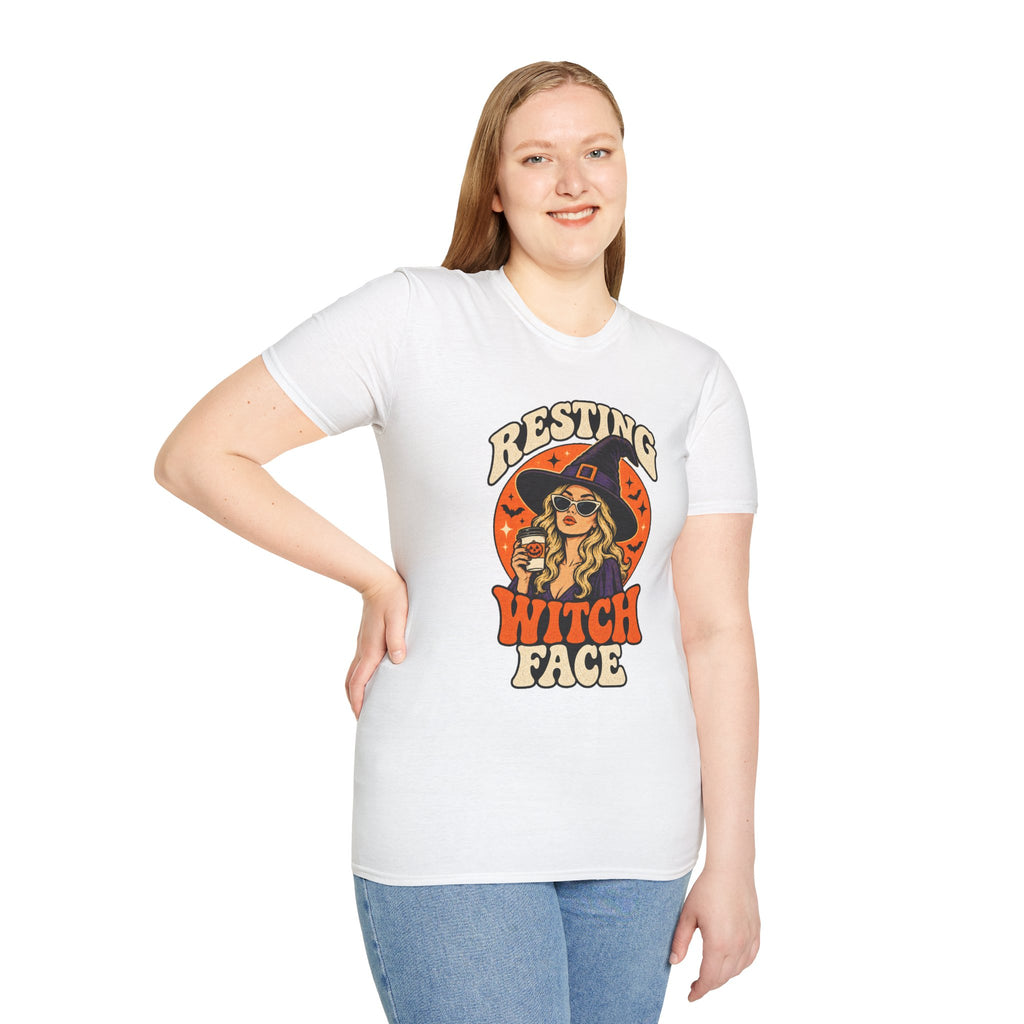 Resting Witch Face Retro Halloween Tee - Sarcastic Unisex T-Shirt