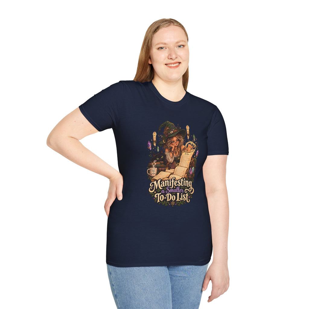 Witchy Manifesting T-Shirt – “Manifesting a Small(er) To-Do List” Graphic Tee