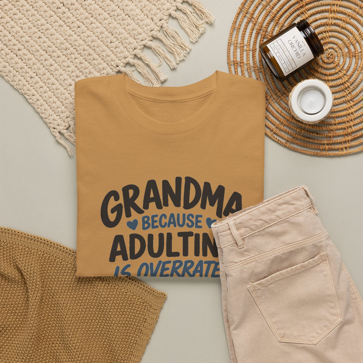 Grandma Adulting Is Overrated Graphic Tee - Funny Sarcastic T-Shirt
