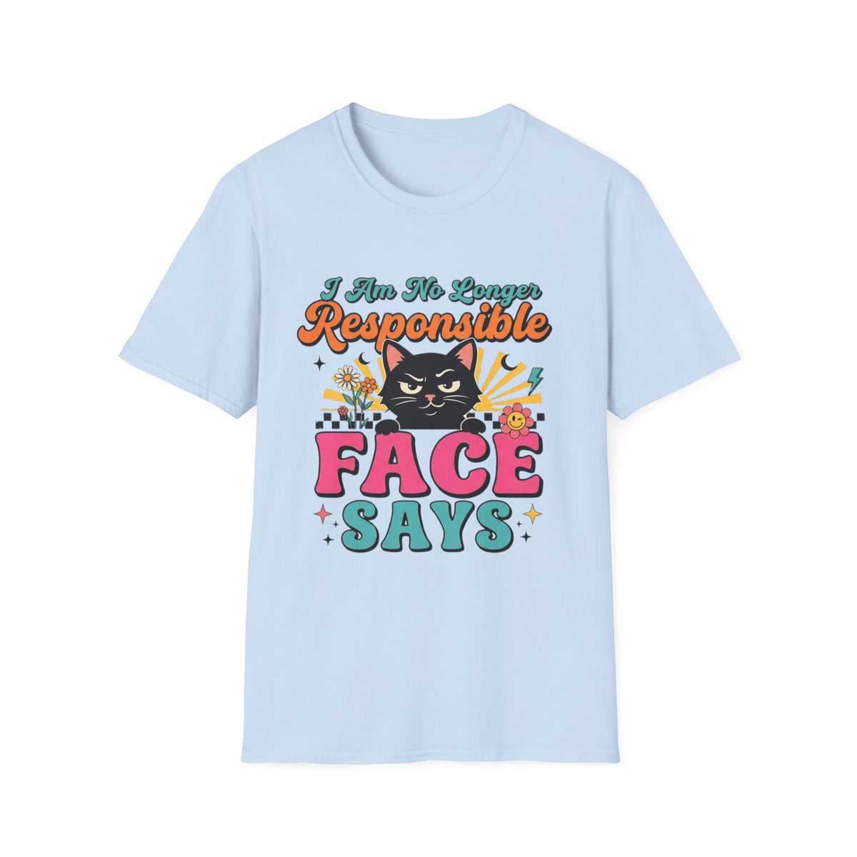 Funny Cat T-Shirt — "My Face Says I'm Not Responsible" Graphic Tee