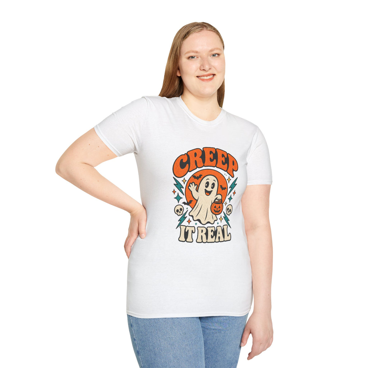 Creep It Real Retro Halloween Tee - Sarcastic Unisex Graphic T-Shirt
