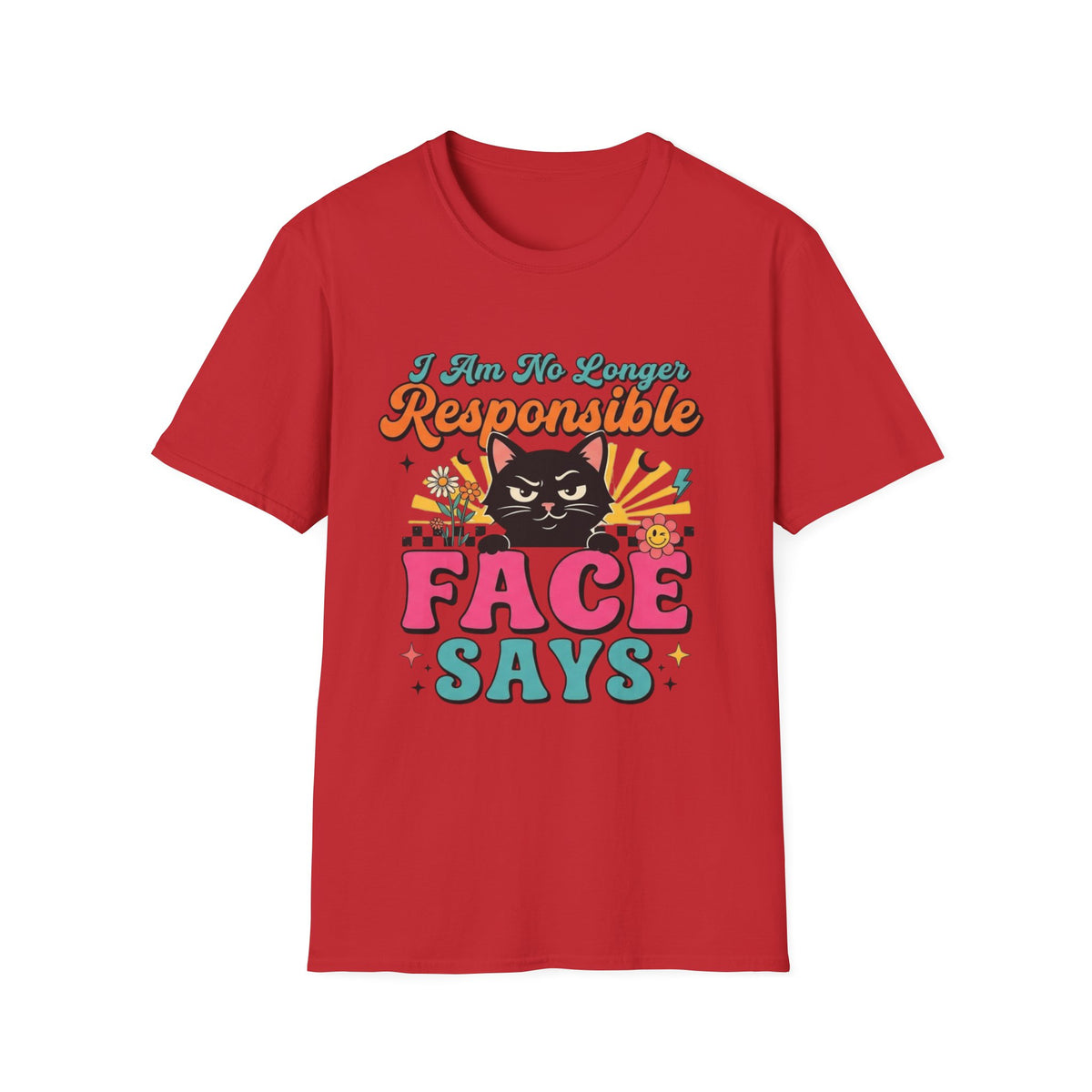 Funny Cat T-Shirt — "My Face Says I'm Not Responsible" Graphic Tee