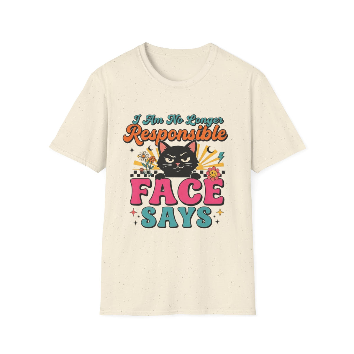 Funny Cat T-Shirt — "My Face Says I'm Not Responsible" Graphic Tee