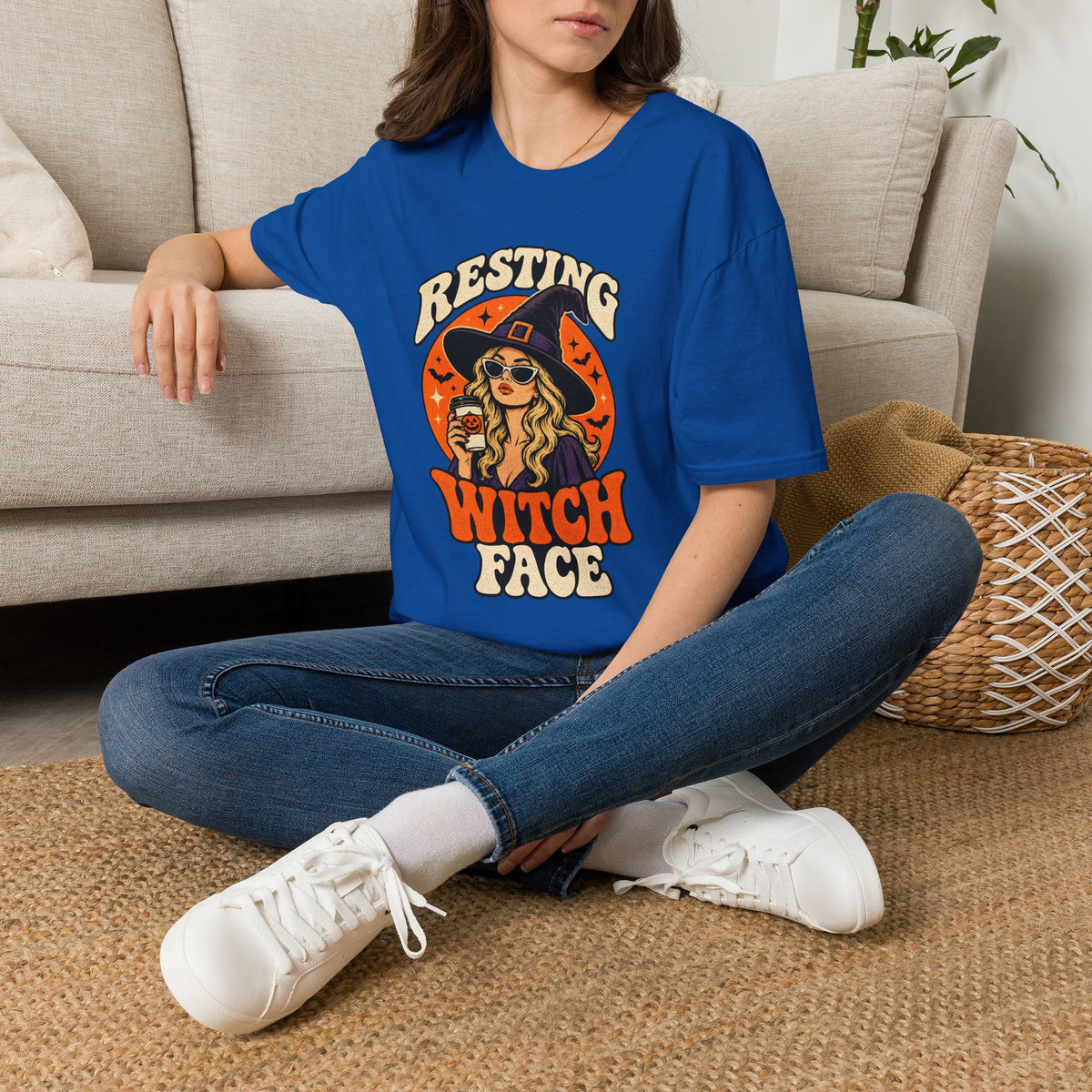 Resting Witch Face Retro Halloween Tee - Sarcastic Unisex T-Shirt