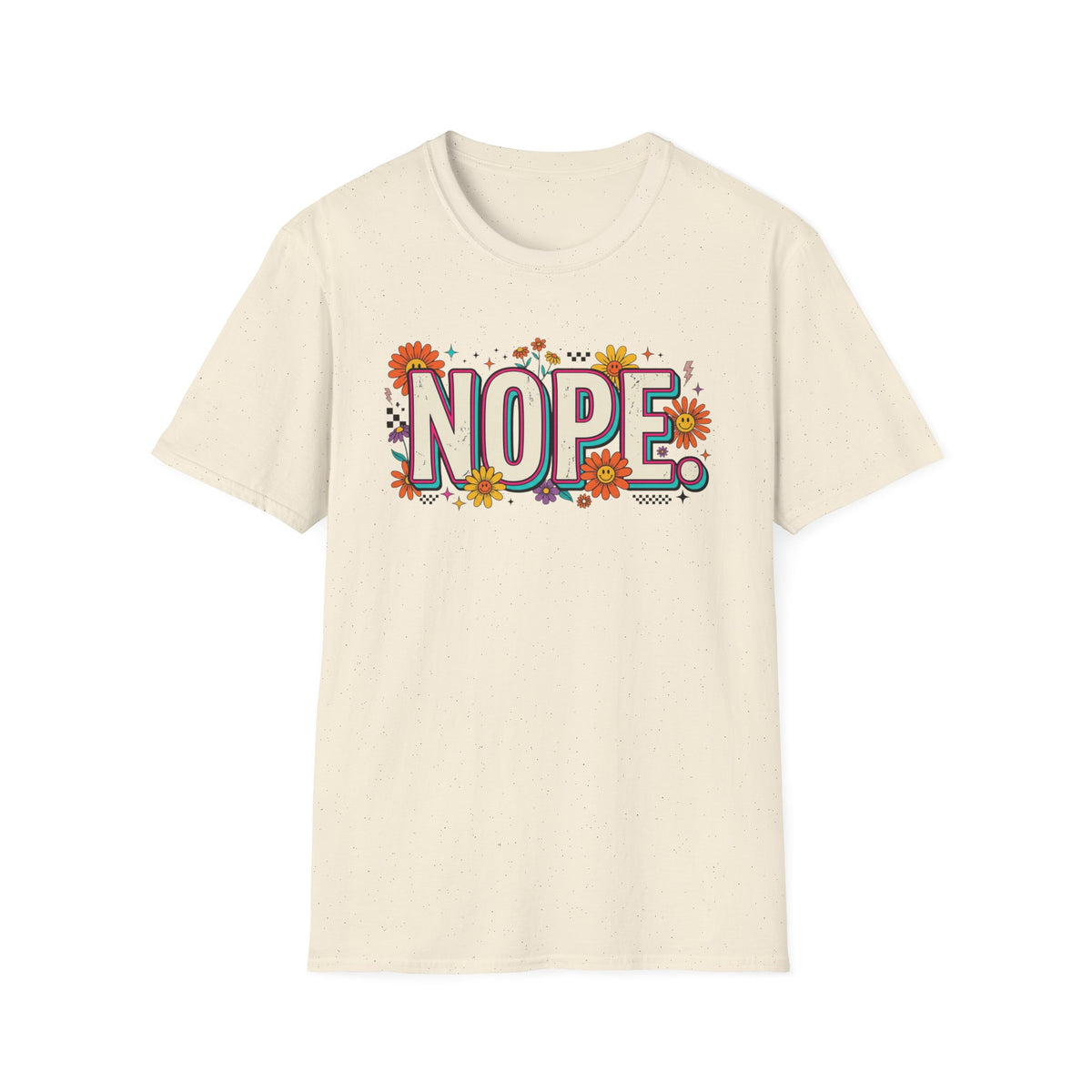Nope Floral T-Shirt — Retro Script Graphic Tee
