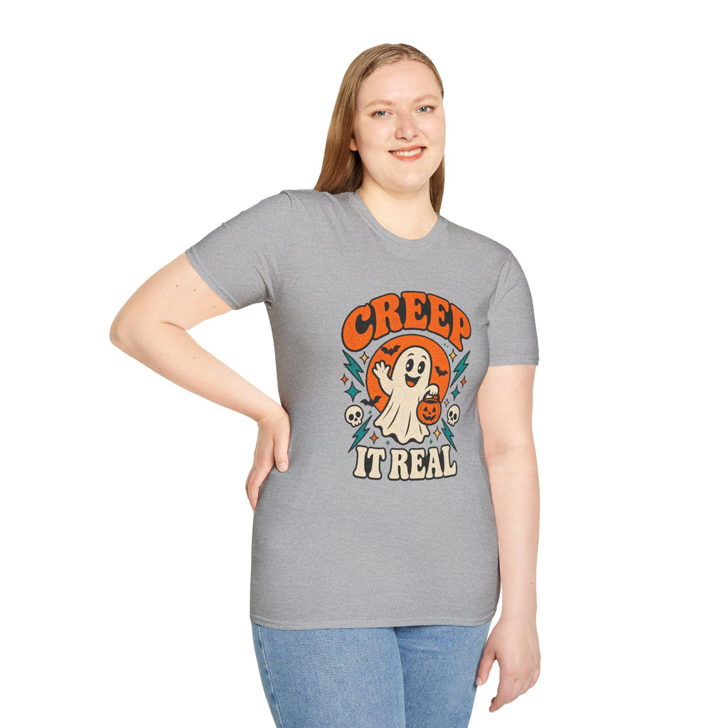Creep It Real Retro Halloween Tee - Sarcastic Unisex Graphic T-Shirt