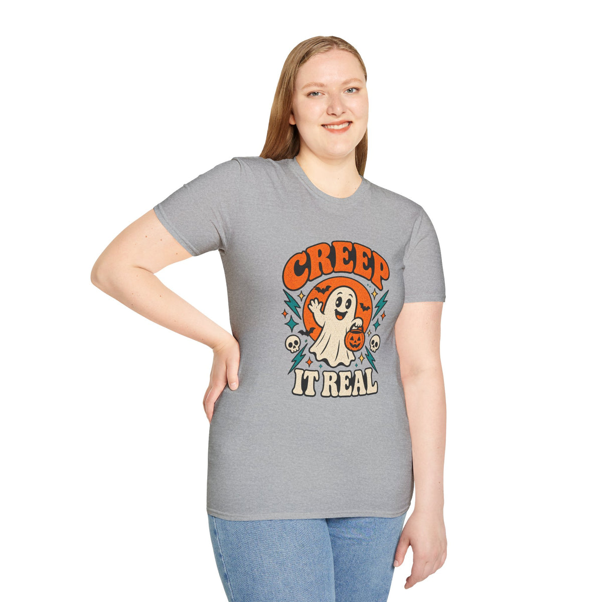 Creep It Real Retro Halloween Tee - Sarcastic Unisex Graphic T-Shirt
