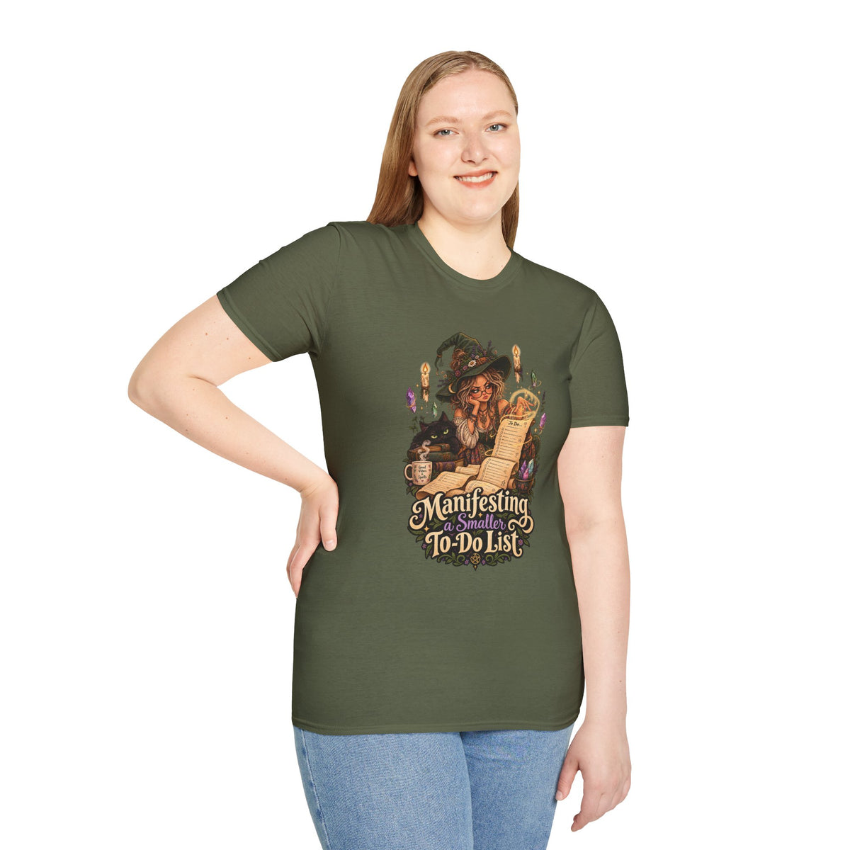 Witchy Manifesting T-Shirt – “Manifesting a Small(er) To-Do List” Graphic Tee