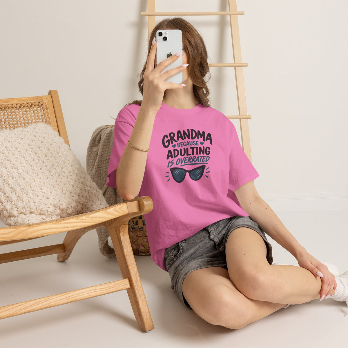 Grandma Adulting Is Overrated Graphic Tee - Funny Sarcastic T-Shirt
