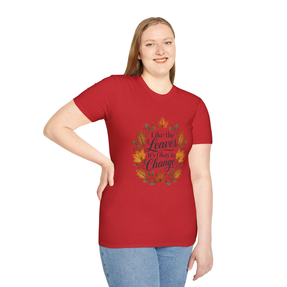 Autumn Leaves Inspirational Typography Graphic Tee - Unisex Soft T-Shirt