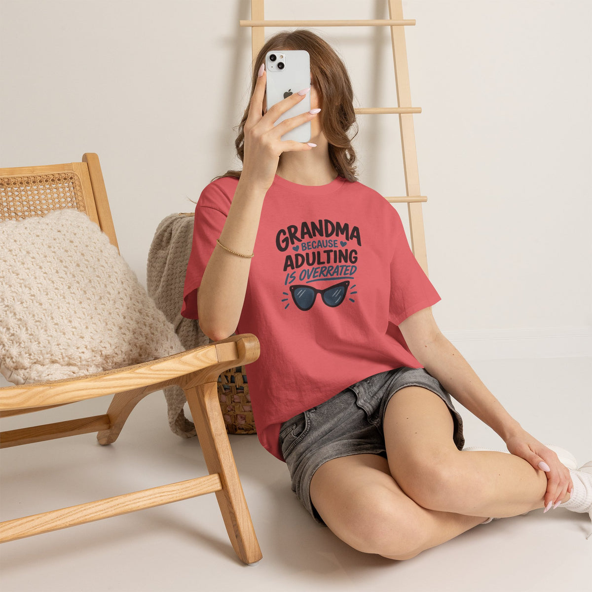 Grandma Adulting Is Overrated Graphic Tee - Funny Sarcastic T-Shirt