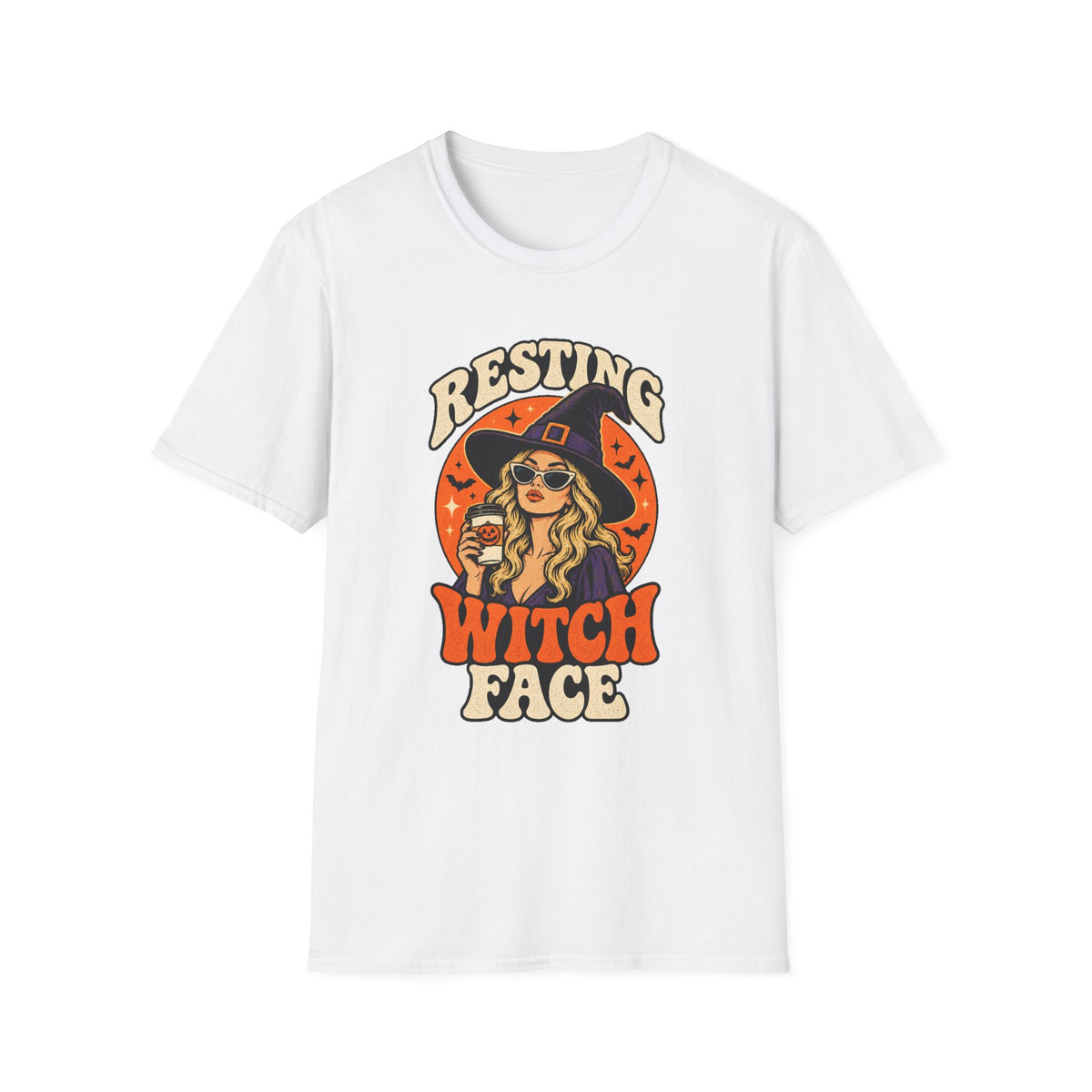 Resting Witch Face Retro Halloween Tee - Sarcastic Unisex T-Shirt