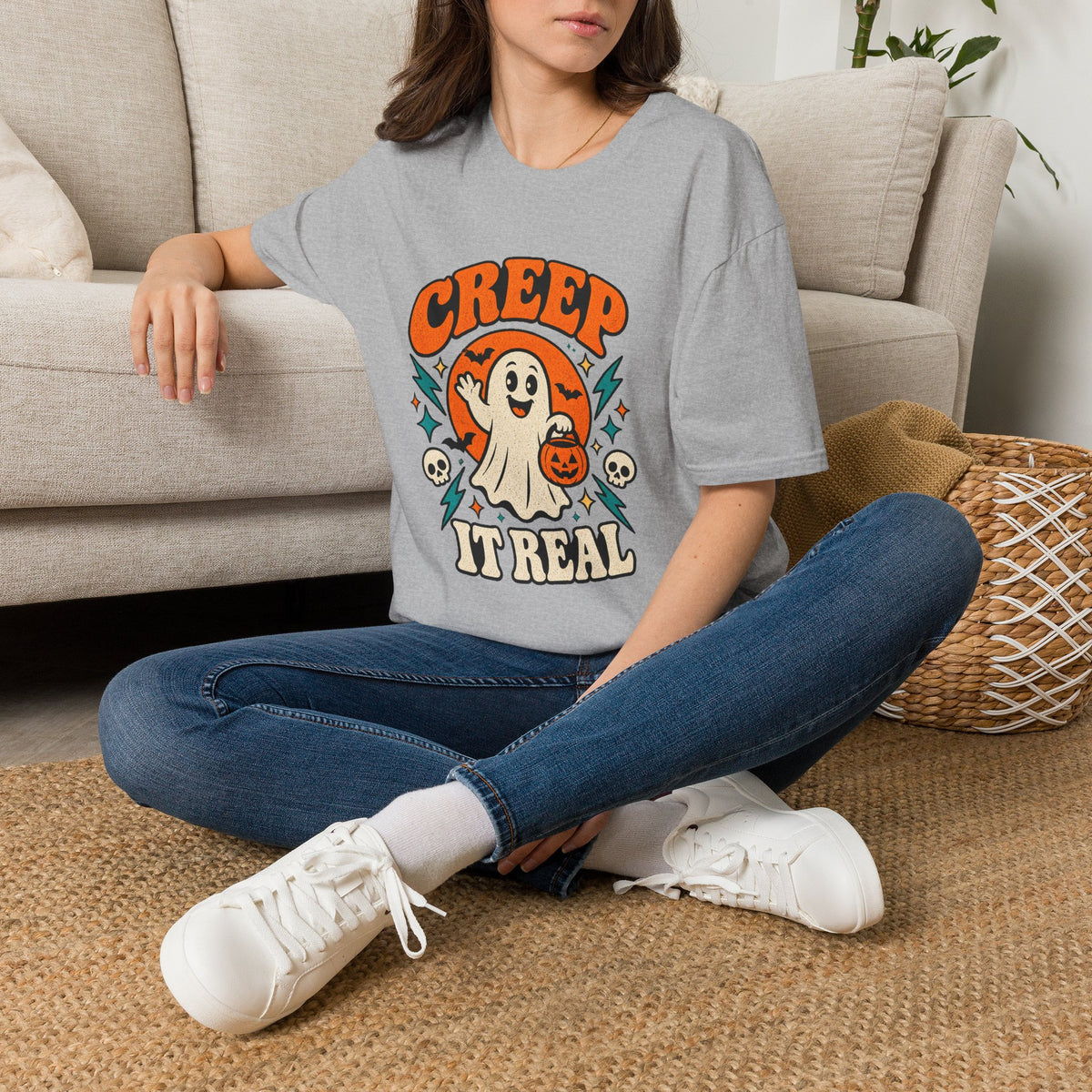 Creep It Real Retro Halloween Tee - Sarcastic Unisex Graphic T-Shirt