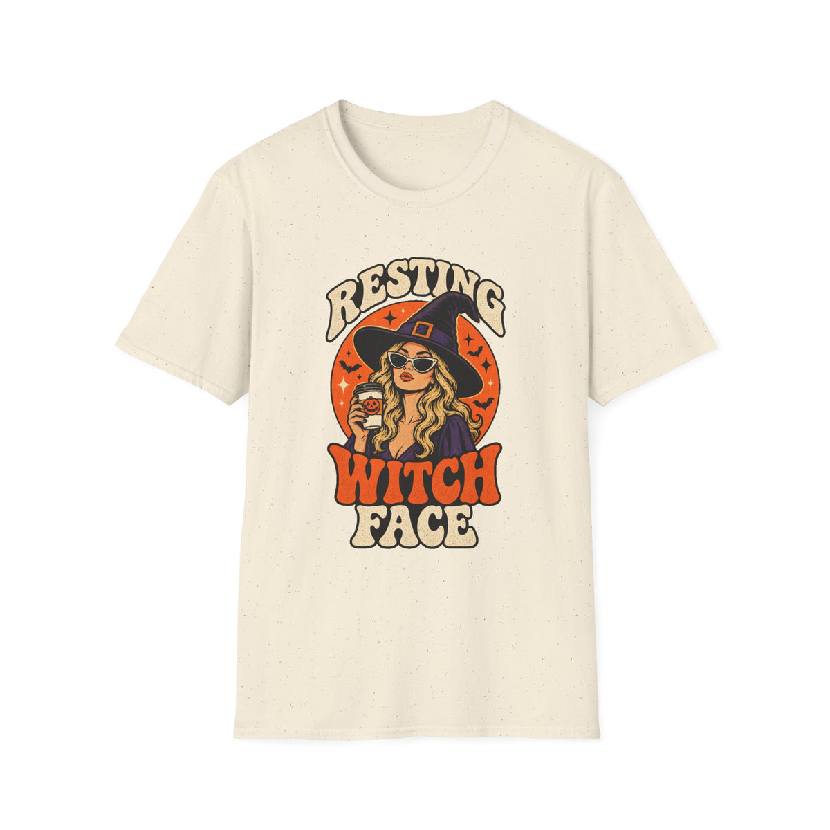 Resting Witch Face Retro Halloween Tee - Sarcastic Unisex T-Shirt