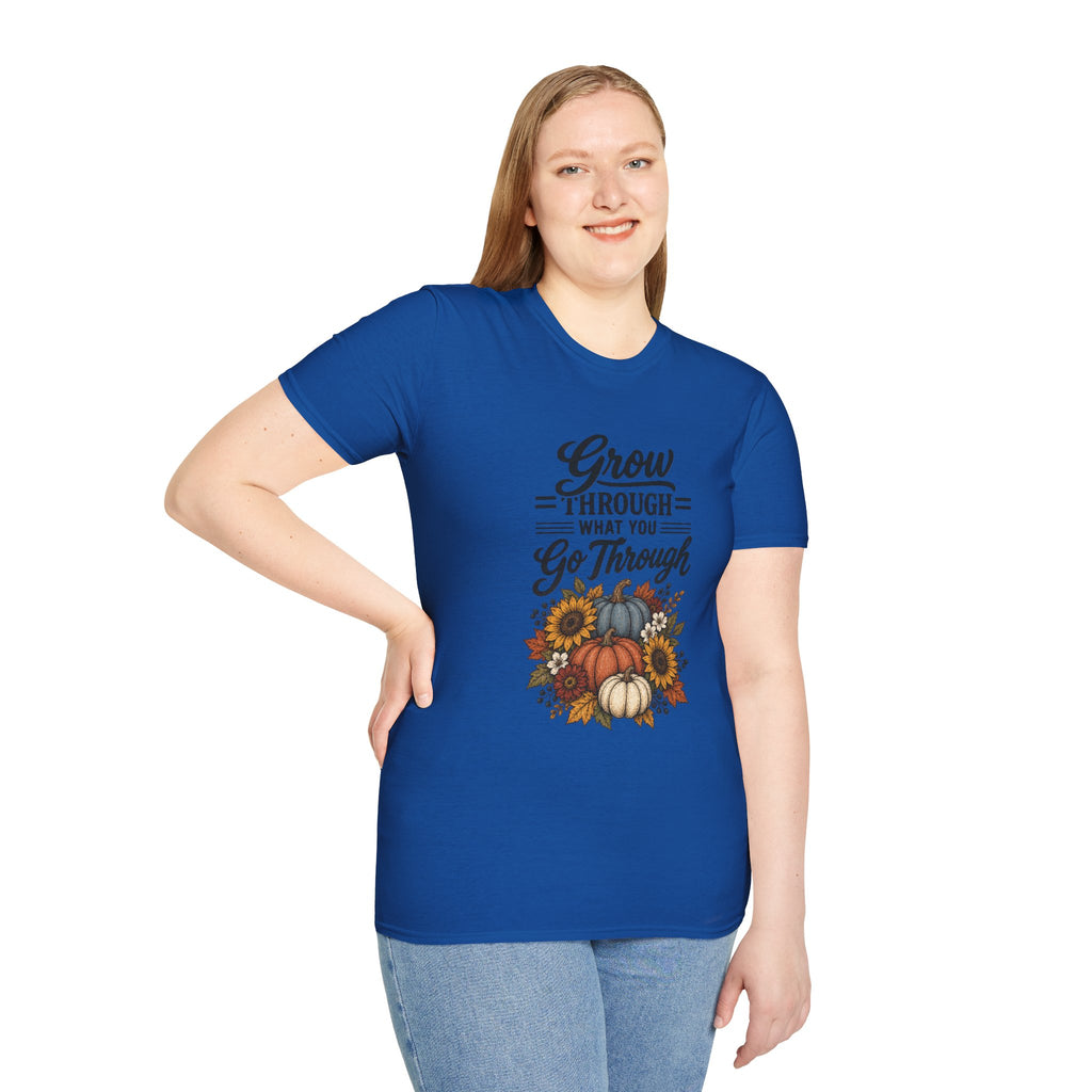 Autumn Pumpkins Motivational Graphic T-Shirt - Fall Unisex Crewneck Tee